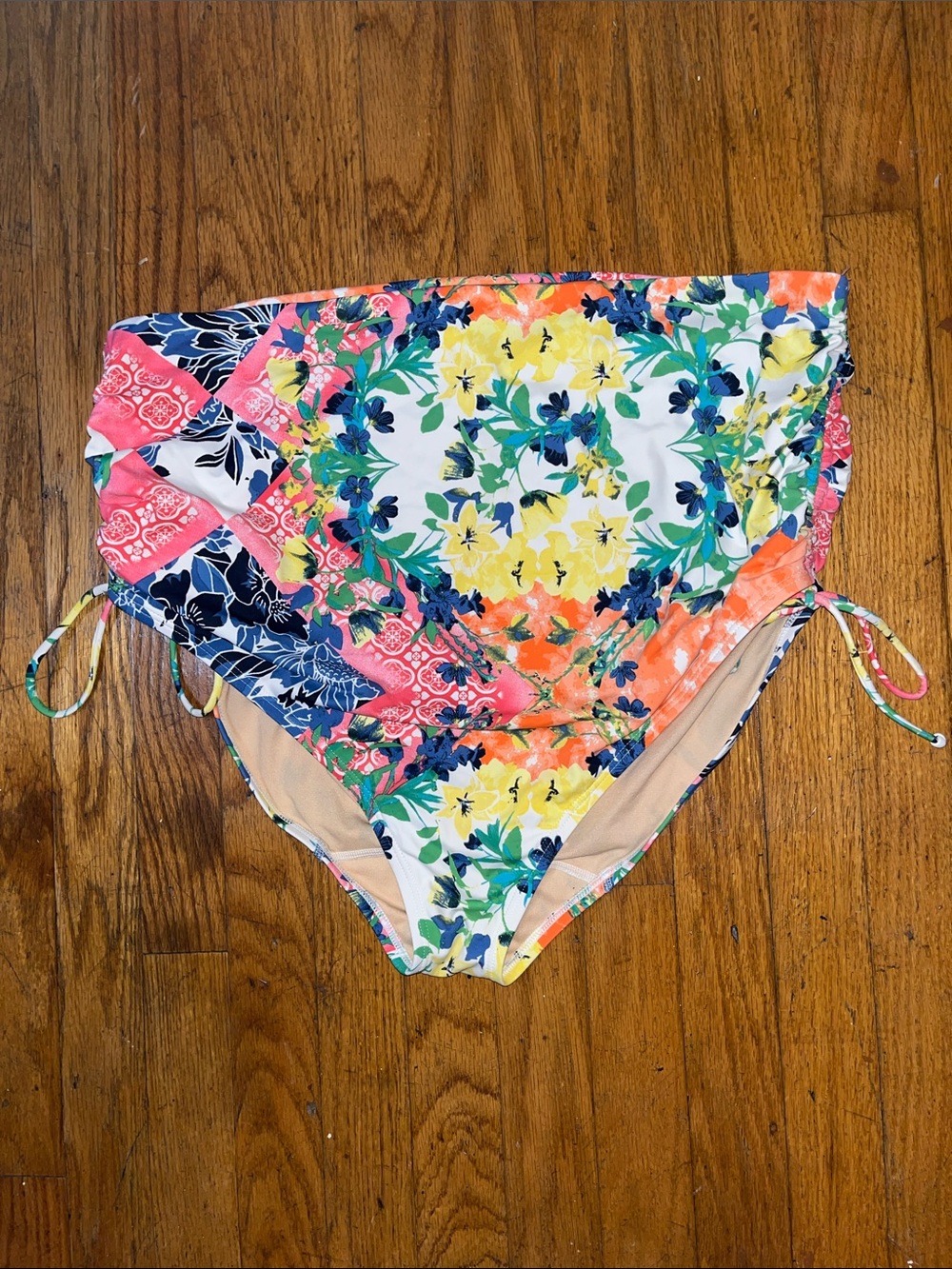 Swim By Cacique Floral Patchwork High Waist Bikini Bottoms - Multicolor Size 20 - Picture 3 of 7